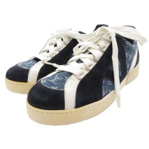 LOUIS VUITTON モノグラム スニーカー デニム地 5.5 インディゴブルー BA1106