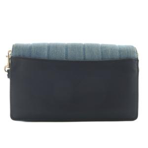 COACH ショルダーバッグ ショルダーウォレット デニム キャンバス レザー ロゴ ゴールド金具 青 ブルー 紺