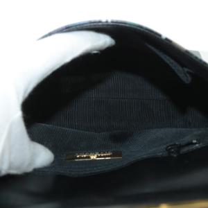 GIVENCHY ヴィンテージ ワンショルダー バッグ 肩掛け レザー ストライプ 総柄 4G ロゴ ゴールド金具 黒 ブラック