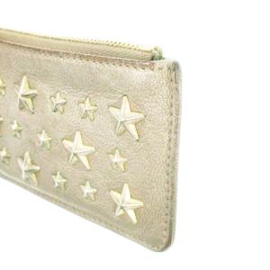 JIMMY CHOO NANCY AUR 小銭入れ コインケース レザー メタリック スタッズ 星 スター ゴールドカラー/AO5