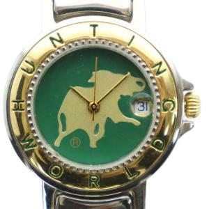 HWL11 腕時計 ウォッチ クォーツ ロゴ 緑文字盤 カレンダー付き シルバー色 GY11 /MQ