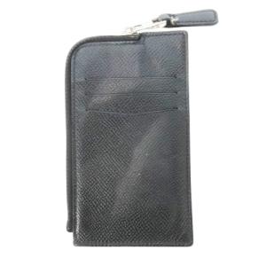 dunhill コインケース 小銭入れ カードケース レザー 革 ロゴ L字ファスナー 黒 ブラック /CK25