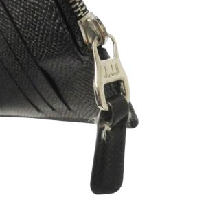 dunhill コインケース 小銭入れ カードケース レザー 革 ロゴ L字ファスナー 黒 ブラック /CK25