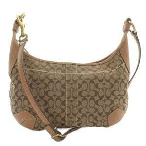 ショルダーバッグ キャンバス レザー ミニシグネチャー 総柄 茶色 ブラウン 11268 /XZ GY18