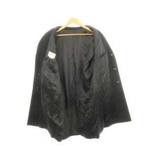 EMPORIO ARMANI チェスターコート カシミヤ ロング丈 48 L 黒 ブラック /AH22 GY17