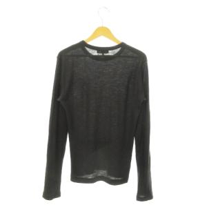 Yohji Yamamoto POUR HOMME リブニット セーター クルーネック 丸首 長袖 ウール 薄手 3 L グレー /MN17