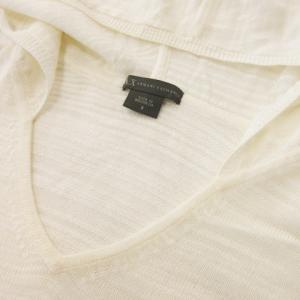 A/X ARMANI EXCHANGE プルニットパーカー 長袖 フーディー ボーダー 薄手 S 白 アイボリー /MN16 GY17