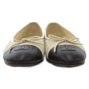 CHANEL ココマーク バレエシューズ 38.5 ホワイト