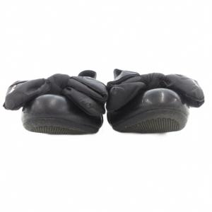 PRADA ジャンク品 バレエシューズ フラット パンプス ロゴリボン 38 黒 ブラック /UO GY18