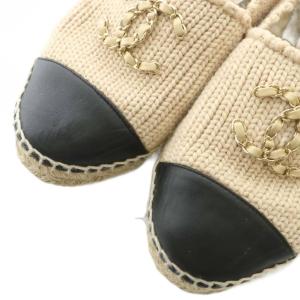 CHANEL エスパドリーユ スリッポン ココマーク 38 ベージュ