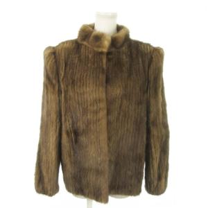 銀サガ ファーコート ショート丈 ミンク 毛皮 大きいサイズ 13 茶 ブラウン /AO9 GY18