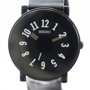 7N01-0JC0 腕時計 クォーツ レザーベルト 黒文字盤 ブラック