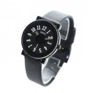 SEIKO 7N01-0JC0 腕時計 クォーツ レザーベルト 黒文字盤 ブラック