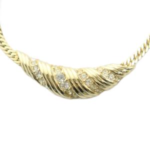 ヴィンテージ ネックレス アクセサリー ラインストーン ゴールドカラー 金色 GY18 /MQ