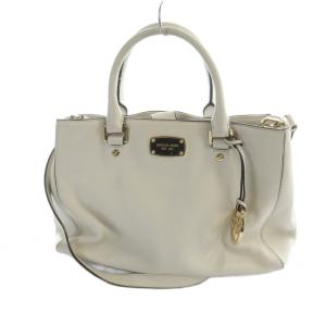 ハンドバッグ ショルダー 2WAY レザー ロゴ アイボリー GY18 /MQ