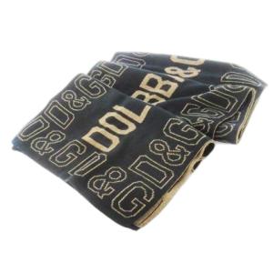 マフラー ニット インターシャ ロゴ 平編み 黒 ブラック 茶 ブラウン /CK23 GY18