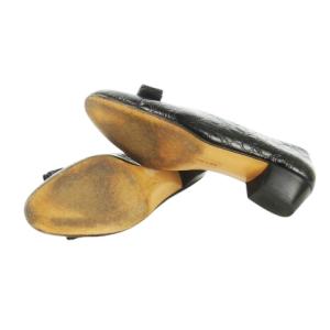 Salvatore Ferragamo BOUTIQUE VARA パンプス アーモンドトゥ ミドルヒール レザー 革 クロコ型押し ヴァラリボン