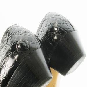 Salvatore Ferragamo BOUTIQUE VARA パンプス アーモンドトゥ ミドルヒール レザー 革 クロコ型押し ヴァラリボン