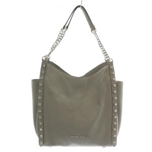 トートバッグ ワンショルダー レザー スタッズ ロゴ シルバー金具 グレー 35F8SNOE6L /XZ