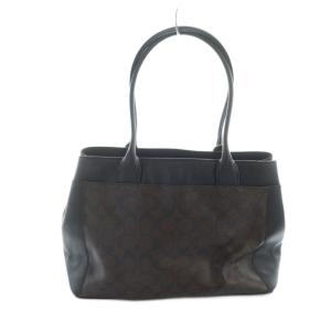 COACH F31475 トートバッグ ハンド PVC ロゴ 黒 ブラック 茶 ブラウン GY18 /MQ
