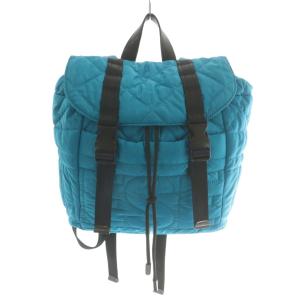 リュックサック バックパック デイパック ナイロン キルティング ロゴ 青 ブルー 黒 ブラック /XZ