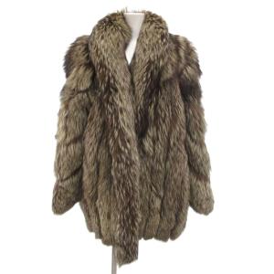 銀サガ シルバーフォックスファーコート ホワイト ブラウン