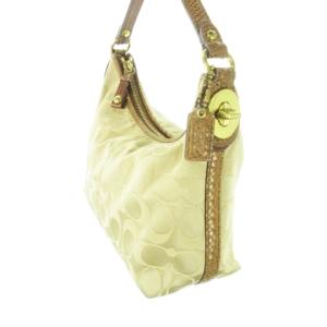 COACH ペイトン ハンドバッグ ミニ キャンバス レザー 革 シグネチャー ターンロック ベージュ 43462