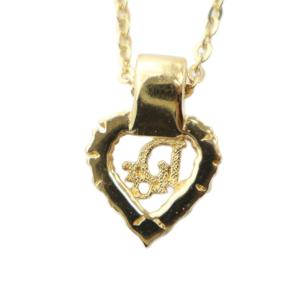 Christian Dior ネックレス アクセサリー ペンダント ロゴ ラインストーン ゴールド色 GY18 /MQ OH