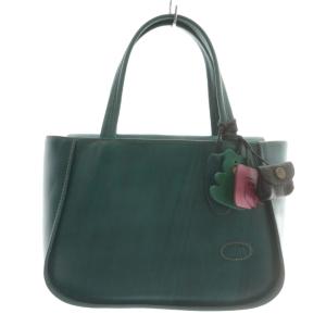 ハンドバッグ レザー 内側総柄 ロゴ チャーム付き 緑 グリーン /XZ GY18