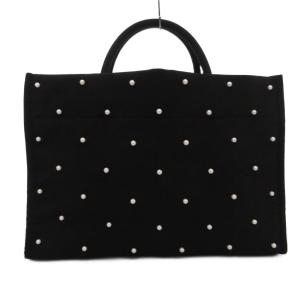 タグ付き Eugenie ハンドバッグ フェイクパール装飾 スクエア F 黒 ブラック WB-2230621