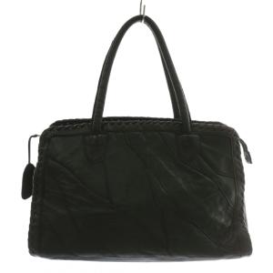 ハンドバッグ トート レザー 総柄 ロゴ 黒 ブラック /XZ GY18