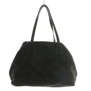 COACH ハンドバッグ トート サテン レザー がま口 シグネチャー 総柄 フローラルアップリケ フラワーモチーフ