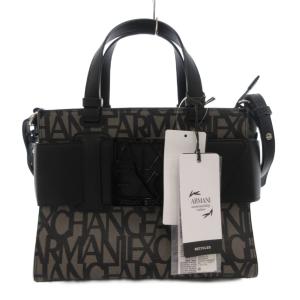 2WAY BOXロゴハンドル ミニハンドバッグ ロゴマニア ブラック