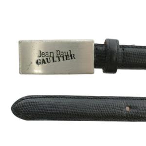 Jean Paul GAULTIER ベルト レザー バックル 型押し ブラック