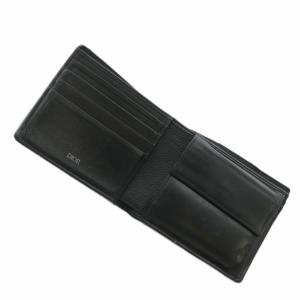 DIOR HOMME Icon ウォレット 二つ折り 財布 レザー CDロゴ シルバー金具 黒 ブラック /XZ OH GY18