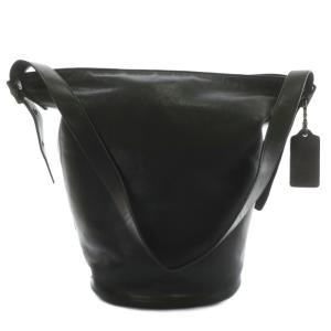 ショルダーバッグ レザー バケツ型 ロゴ 型押し 黒 ブラック 32282 /XZ GY18