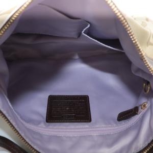 COACH ショルダーバッグ キャンバス レザー オプアート シグネチャー 総柄 茶色 ブラウン 13877 /XZ