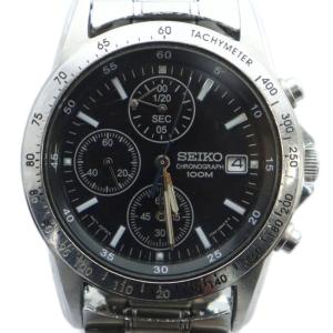 ジャンク品 7T92-0DW0 腕時計 ウォッチ クォーツ 黒文字盤 ロゴ クロノグラフ カレンダー付き
