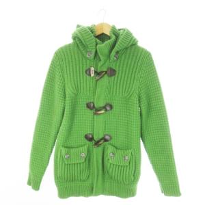 ダッフルコート ニット フーディ トグルボタン 厚手 S 緑 グリーン /AO9 GY18