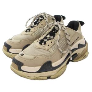 BALENCIAGA TRIPLE S WOMEN トリプル ダッドスニーカー シューズ 厚底 ロゴ 24cm ベージュ グレー