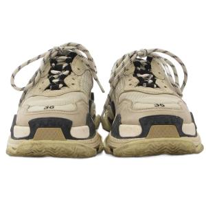 BALENCIAGA TRIPLE S WOMEN トリプル ダッドスニーカー シューズ 厚底 ロゴ 24cm ベージュ グレー