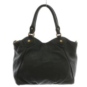 MARC by MARC JACOBS ハンドバッグ トート ショルダー 2WAY レザー ロゴプレート ゴールド金具 黒 ブラック /XZ GY13