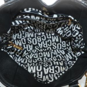 MARC by MARC JACOBS ハンドバッグ トート ショルダー 2WAY レザー ロゴプレート ゴールド金具 黒 ブラック /XZ GY13