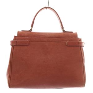 GIANNI VERSACE ハンドバッグ ショルダー 2WAY レザー ロゴ ゴールド金具 オレンジ /XZ GY13