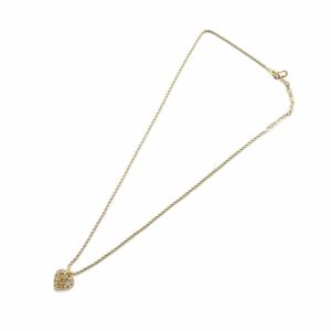 Christian Dior ネックレス アクセサリー ペンダント ラインストーン ハート ロゴ ゴールド色 GY13 /MQ OH