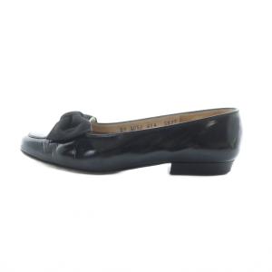 Salvatore Ferragamo パンプス シューズ 靴 リボン パテントレザー 5.5 22.5-23cm 黒 ブラック GY18 /MQ