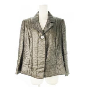 ジャケット テーラーカラー 中わた シワ加工 メタリック ハク ウール グレー /CK22 GY18