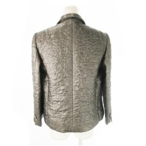 VALENTINO GARAVANI ジャケット テーラーカラー 中わた シワ加工 メタリック ハク ウール グレー /CK22 GY18