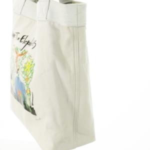 HUNTING WORLD ボルネオチャリティー トートバッグ 2way ショルダーバッグ キャンバス アニマルプリント ライトグレー