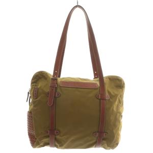 トートバッグ ワンショルダー ナイロン レザー ロゴ カーキ 01-31 /XZ GY18